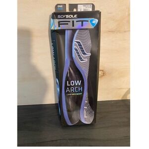 Sof Sole Fit Series Low Arch Insoles Mens 9-10 Blue Black 2.8cm Orthotic Inserts